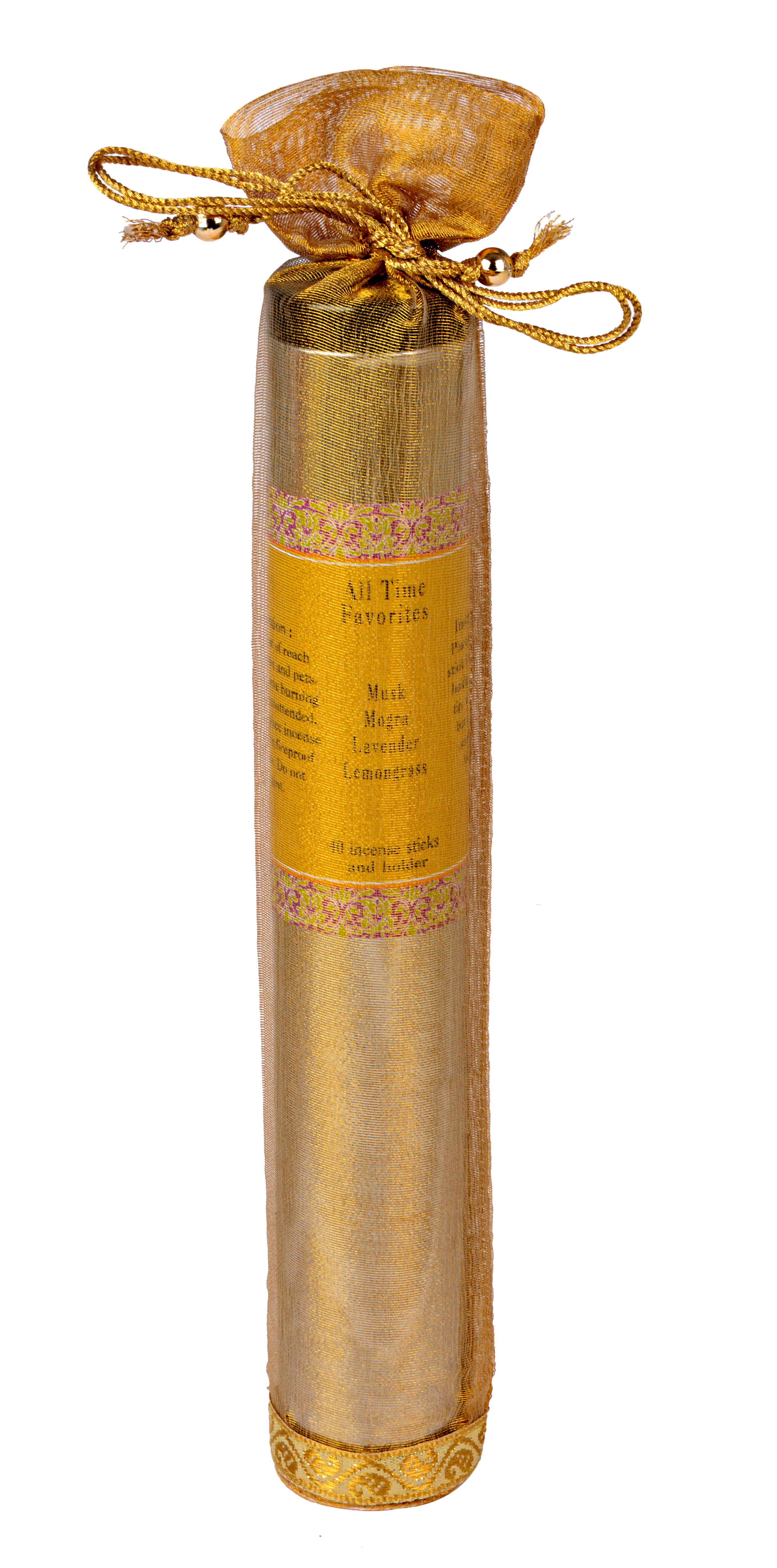 All Time Favorites-40 Incense Sticks Tin Can in a Decorative Tissue Bag (A-1027/D)
